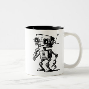 Shhh Robot - Shhh.. jag ska bearbeta Två-Tonad Mugg