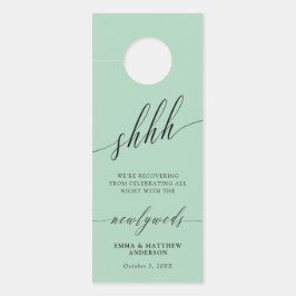 Shhh Sagegrön kalligrafi Stör ej Bröllop