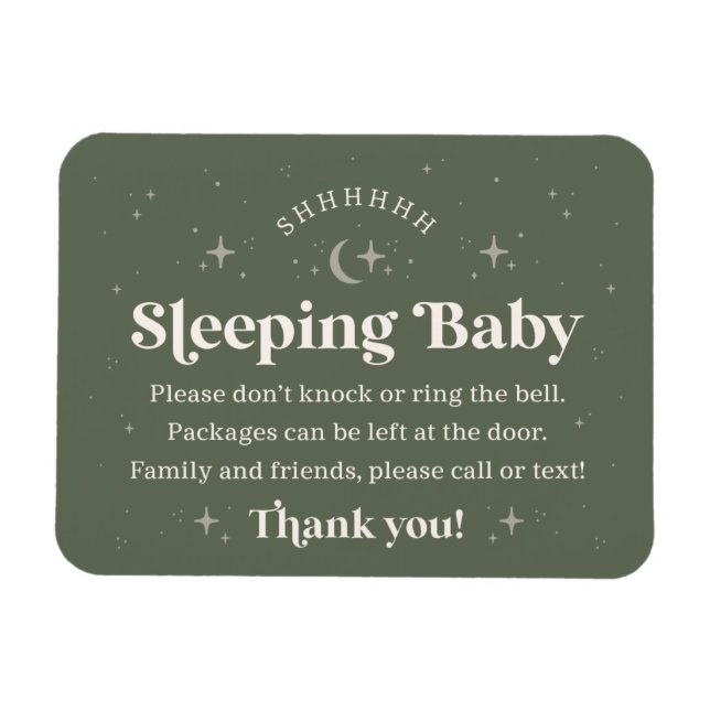 Shhh Sleeping Baby Door Magnet (Horisontell)