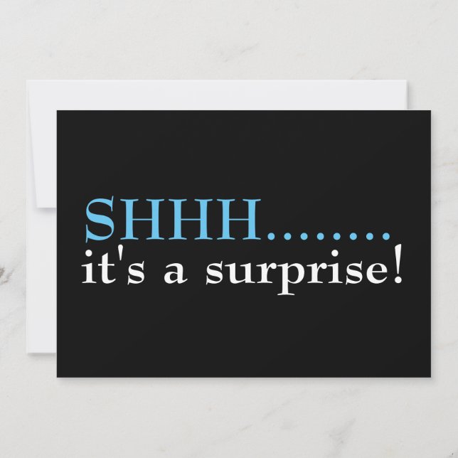 Shhh Surprise Sjuttionde Födelsedagsfesten Inbjudningar (Baksida)
