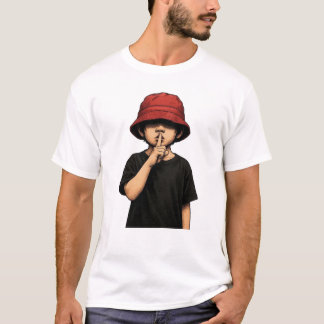 Shhh Tystnad Förhands T-Shirt | Minimal gatukonst