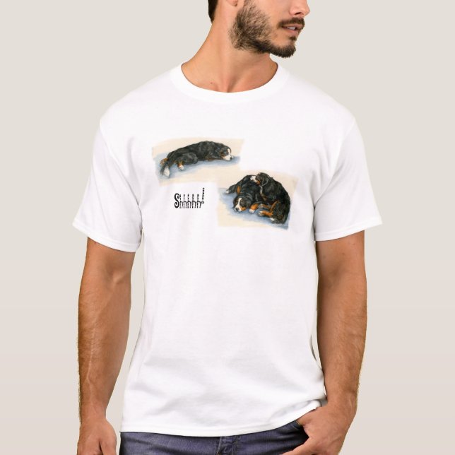 Shhhh-- Sova den Berners T-tröja T-shirt (Framsida)