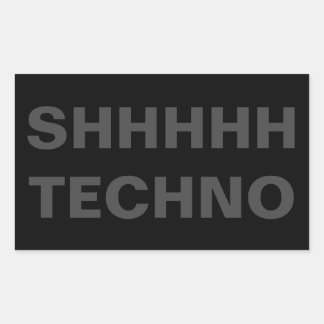 SHHHHH TECHNO Klistermärke grått på svart