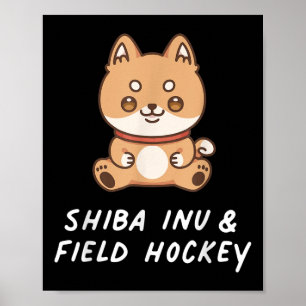 Shi Inu Och Landhockey Kawaii Sport Japansk Do Poster