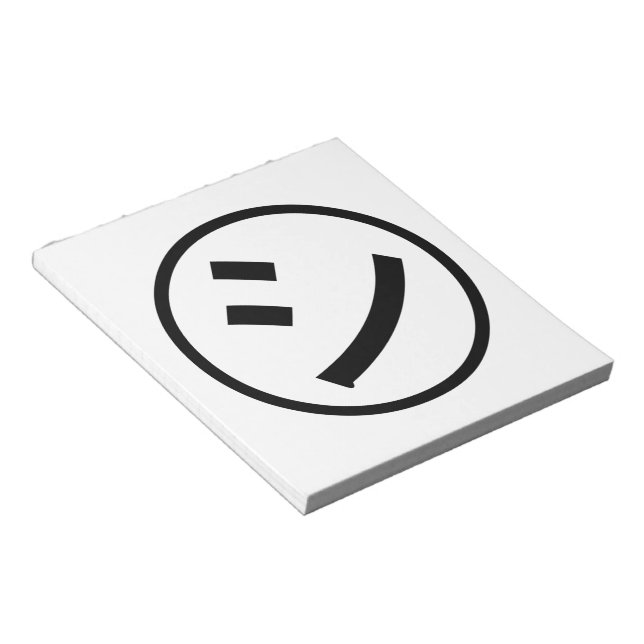 ㋛ Shi Kana Katakana Smiling Emoji / Emoticon Anteckningsblock (Vinklad)