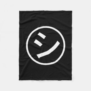 ㋛ Shi Kana Katakana Smiling Emoji / Emoticon Fleecefilt