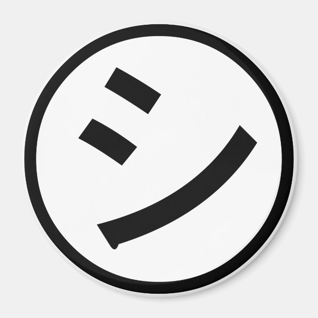 ㋛ Shi Kana Katakana Smiling Emoji / Emoticon Magnet (Framsidan)