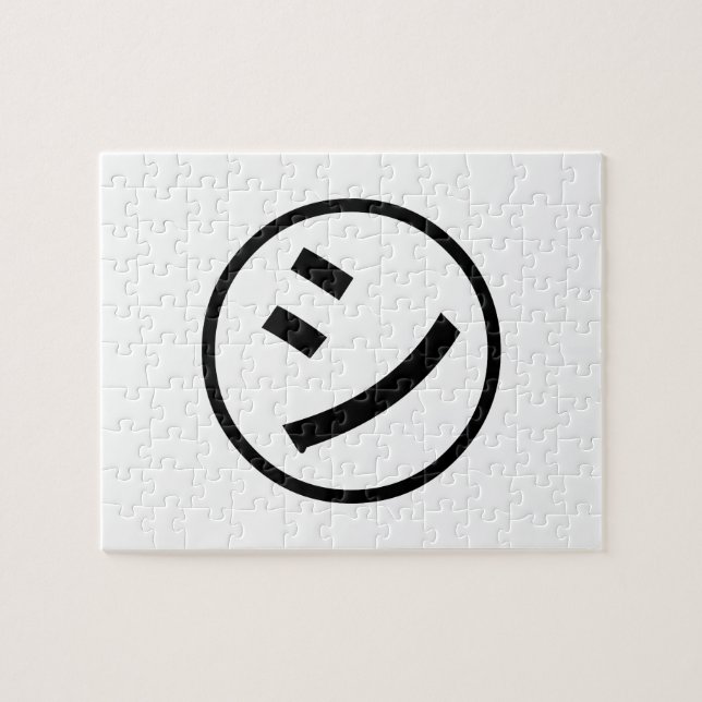 ㋛ Shi Kana Katakana Smiling Emoji / Emoticon Pussel (Horisontell)