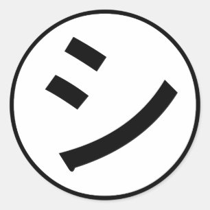 ㋛ Shi Kana Katakana Smiling Emoji / Emoticon Runt Klistermärke