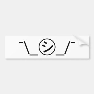 Shi Kana Shrug Emoticon ¯\_ ㋛_/ japanska Kaomoji Bildekal