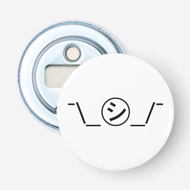 Shi Kana Shrug Emoticon ¯\_ ㋛_/ japanska Kaomoji Flasköppnare (Framsidan)