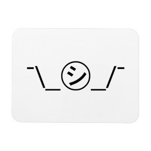 Shi Kana Shrug Emoticon ¯\_ ㋛_/ japanska Kaomoji Magnet