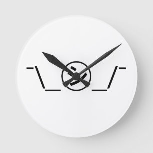 Shi Kana Shrug Emoticon ¯\_ ㋛_/ japanska Kaomoji Rund Klocka