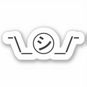 Shi Kana Shrug Emoticon ¯\_ ㋛_/ japanska Kaomoji S Klistermärken