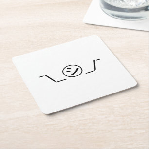 Shi Kana Shrug Emoticon ¯\_ ㋛_/ japanska Kaomoji Underlägg Papper Kvadrat