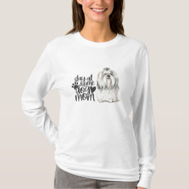 Shi-Tzu - stanna hemma Hund Mamma T Shirt