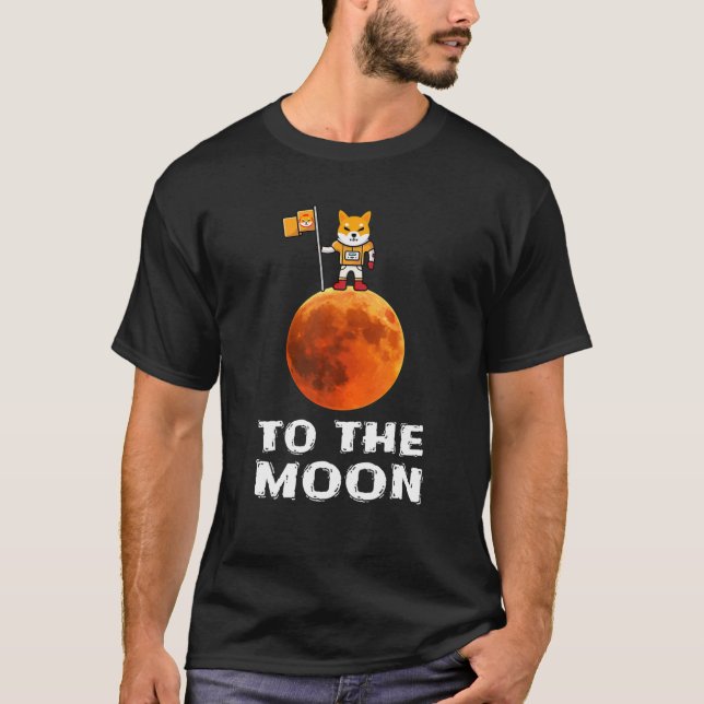 $SHIB Shiba Inu till Måne Tee, Funny Astronaut S T Shirt (Framsida)