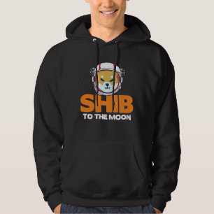Shib Token Shiba Inu Crypto Meme Coin Måne Hund Hoodie