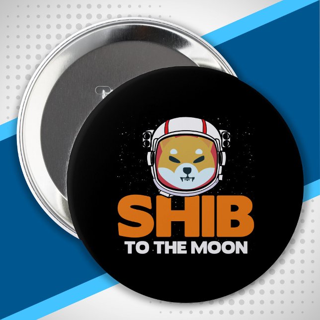 Shib Token Shiba Inu Crypto Meme Coin Måne Hund Knapp (Skapare uppladdad)