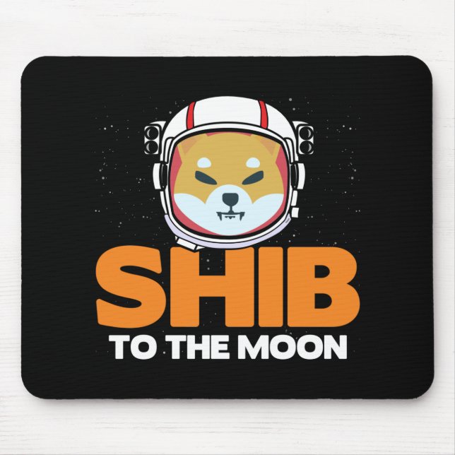 Shib Token Shiba Inu Crypto Meme Coin Måne Hund Musmatta (Framsidan)