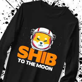 Shib Token Shiba Inu Crypto Meme Coin Måne Hund T Shirt