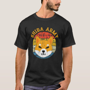 Shiba Army Inu Meme Coin Retro Vintage Crypto Curr T Shirt