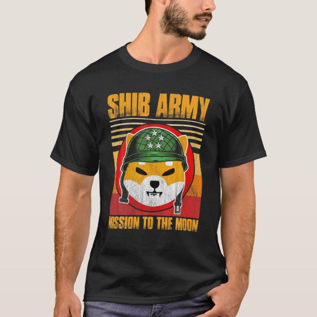 Shiba Army Shiba Inu Coin Crypto Token Cryptocurre T Shirt (Framsida)
