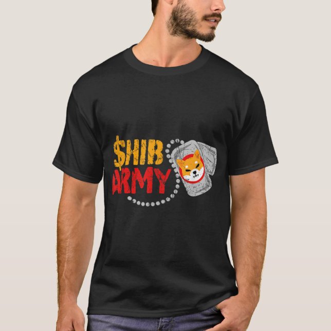 SHIBA ARMY Shiba Inu Crypto Coin Hund Märkre Shiba T Shirt (Framsida)