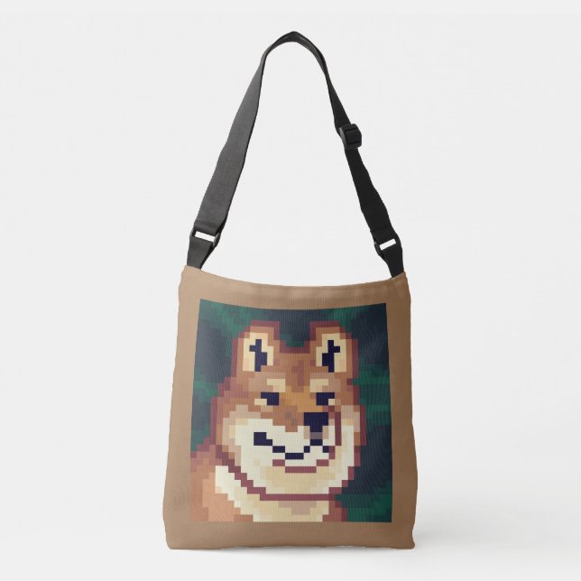 Shiba bag pixel art axelväska (Framsida)