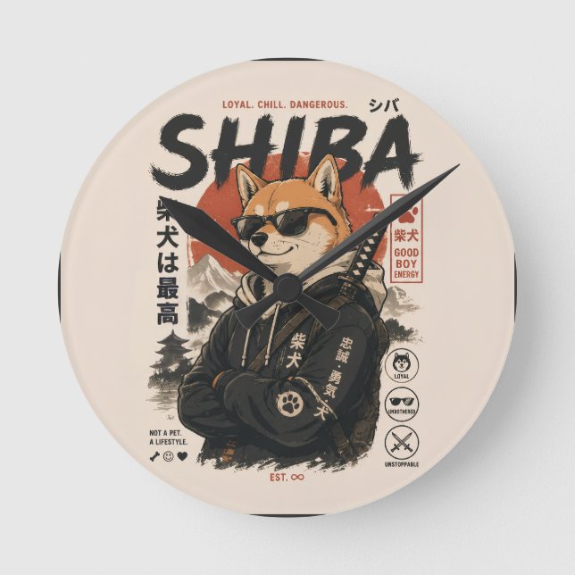 SHIBA BESKYDDAREN RUND KLOCKA (Framsida)