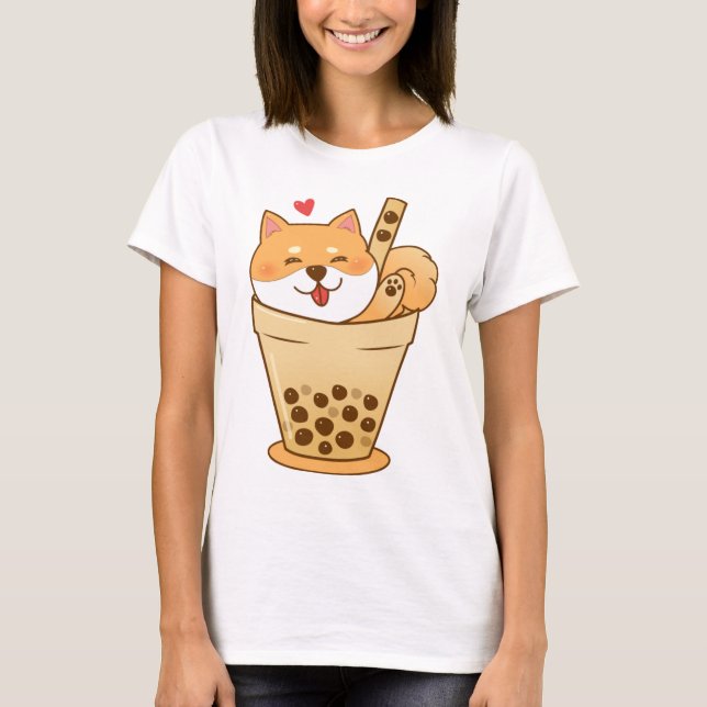 Shiba Boba T Shirt (Framsida)