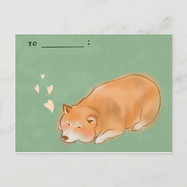 Shiba hund #1 vykort (Framsida)
