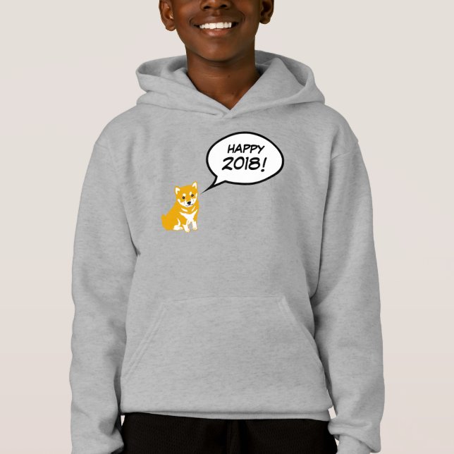 Shiba Hund anpassningsbar År Småbarn Hoddie Tee Shirt (Framsida)