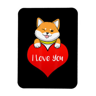 Shiba hund hjärta I Kärlek You Decor Magnet