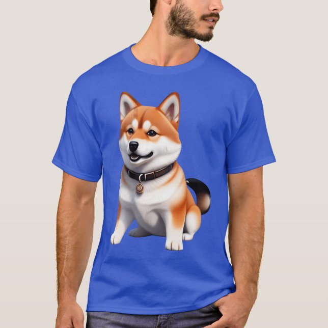 Shiba hund retro-vän t shirt (Framsida)