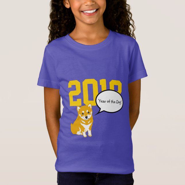 Shiba Hund Year Chinese Zodiac Birthday Lila GT T Shirt (Framsida)