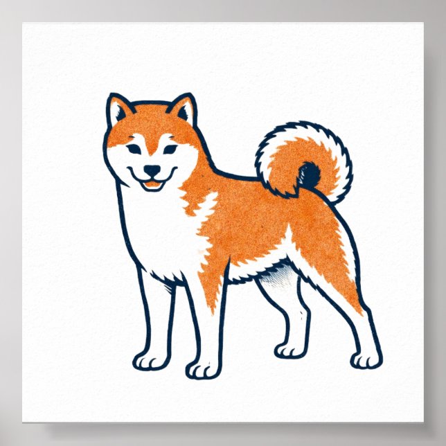 Shiba Inu ー Standing Poster (Framsidan)