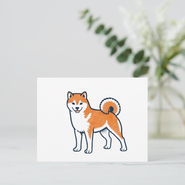 Shiba Inu ー Standing Vykort (Stående Fram)