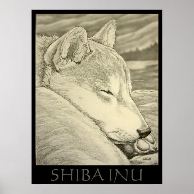 Shiba Inu Art Poster Hund Art Poster Shiba Inu Gif (Framsidan)