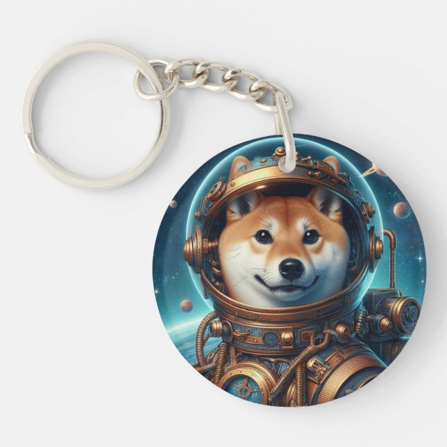 Shiba Inu Astronaut Keychain (Framsidan)