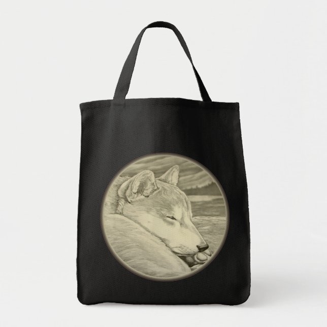 Shiba Inu Bags Shiba Inu Hund Shopping Tote bags Tygkasse (Framsidan)
