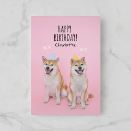 Shiba Inu Birthday bliss Foled Greeting Card Kort
