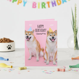 Shiba Inu Birthday bliss Foled Greeting Card Kort