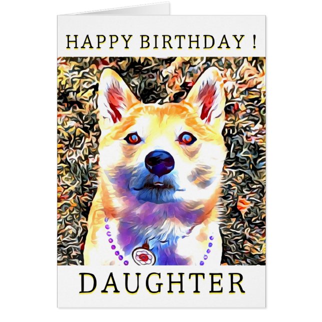 Shiba Inu Birthday Card 3 OBS Kort (Framsidan)