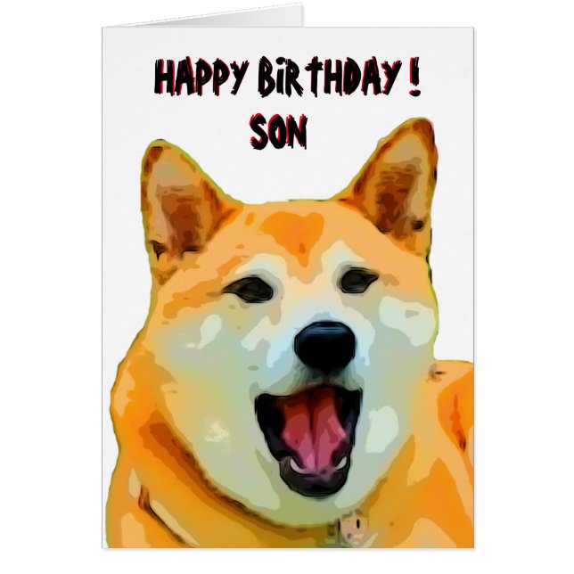Shiba Inu Birthday Card OBS Kort (Framsidan)