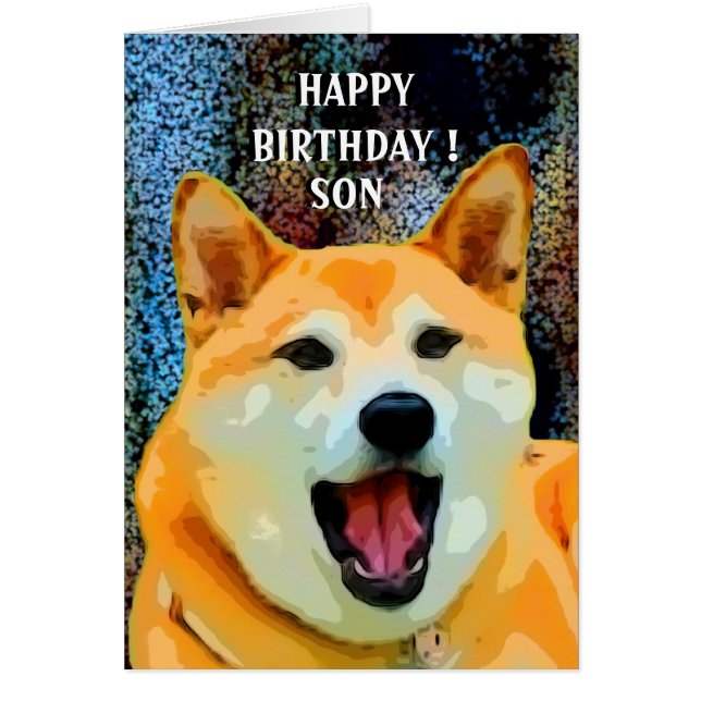 Shiba Inu Birthday Card OBS Kort (Framsidan)