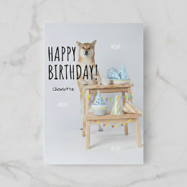 Shiba Inu Birthday Släpp loss Svan-Wagging Kort