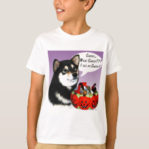 Shiba Inu (blk) Halloween Candy T Shirt