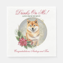 Shiba inu Bröllop Napkins med Hundar foto Pappersservett