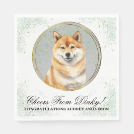 Shiba inu Bröllop Napkins med Hundar foto Pappersservett
